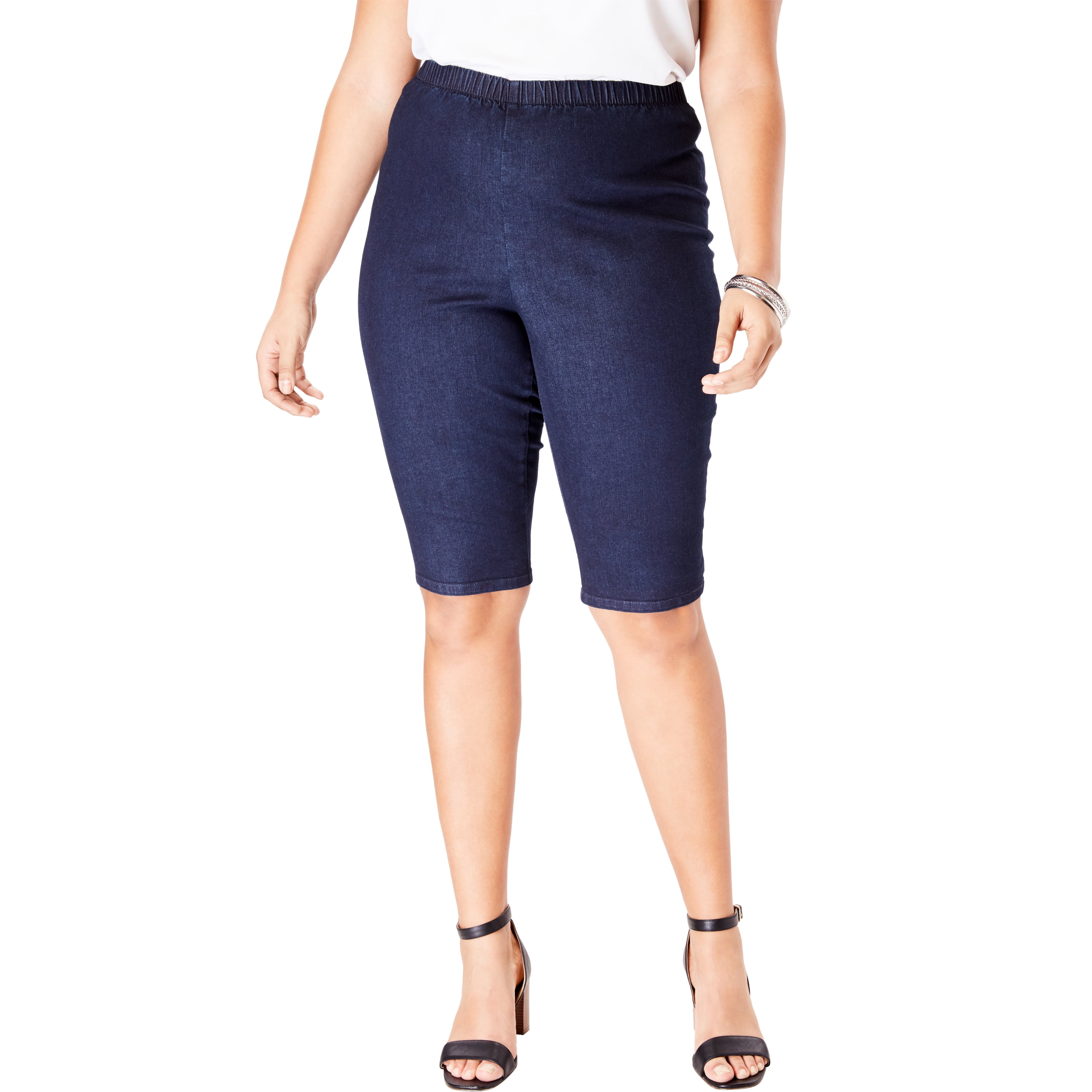 stretch bermuda jean shorts