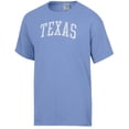 thumbnail image 2 of Men's-ComfortWash  Light Blue Texas Longhorns Distressed Arch T-Shirt, 2 of 3