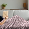 thumbnail image 3 of Japanese Soft Flannel Fleece Throw Blanket, Hand Drawn Blossoming Sakura Branches Cherry Tree Spring Nature, Cozy Plush for Indoor and Outdoor Use, 50" x 70", Dark Coral Pale Pink, by Ambesonne, 3 of 5