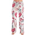 thumbnail image 5 of Womens Love Heart Pajama Pants Heart Print Soft Lounge Pants Comfy Drawstring Sleepwear Long Pajamas Pants, 5 of 7