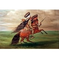 thumbnail image 2 of Catlin, George 14x11 Black Ornate Wood Framed with Double Matting Museum Art Print Titled - Crow Indian He Who Jumps Over All, 2 of 4