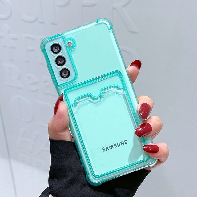 Funda transparente con tarjetero para Samsung Galaxy S20 FE S23 Ultra S22 S21 Plus Note 20 Ultra A12 A34 A52 A32 A14 A54 A53 5G