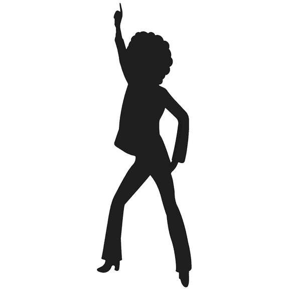 SP12518 Disco Dancer Male Silhouette Cardboard Cutout Standee Standup