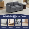 thumbnail image 5 of RIAFUN Loveseat Sofa, Modern 2 Seater Corduroy Sofa Couch for Living Room Bedroom Reading Room Office, Dark Gray, 5 of 6