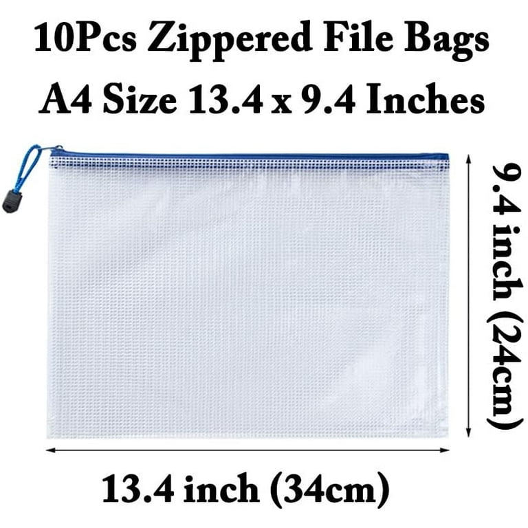 Mesh Storage Bags with Zipper for Board Games & Puzzles PVC A3 Size 5 Pack