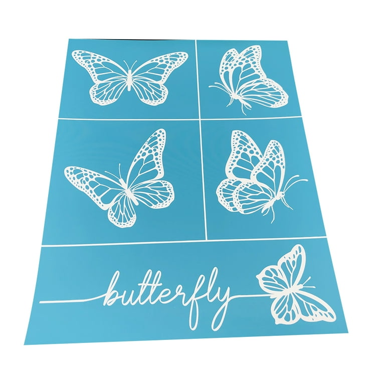 Techinal Butterfly Self-Adhesive Silk Screen Printing Stencil for Painting  on Wood DIY 