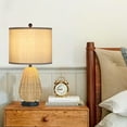 thumbnail image 6 of Cinkeda 22.8" Rattan Table Lamp for Bedroom Living Room Single Modern 3 Way Dimmable Bedside Lamp with USB Ports, 6 of 6