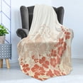 thumbnail image 4 of Hawaiian Soft Flannel Fleece Blanket, Hawaii Flowers Silhouette Tropical Plants Ornamental Floral Illustration, Cozy Plush for Indoor and Outdoor Use, 60" x 80", Fuchsia Salmon White, by Ambesonne, 4 of 5
