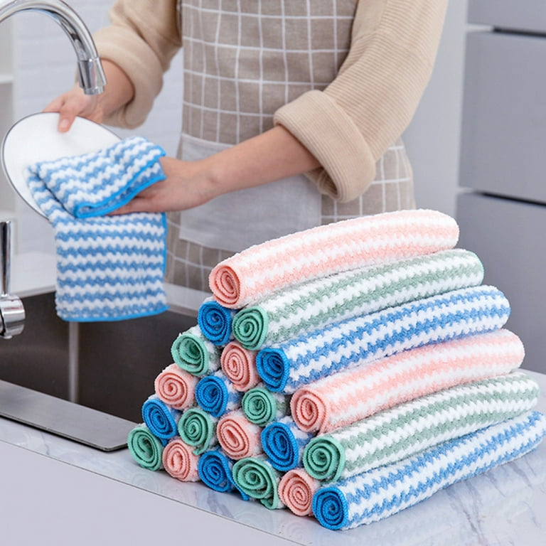 100% Cotton Kitchen Towels, Kitchen Towels and Dishcloths Set, 1Pack  Dishwashing Cloths, Dish Drying Rags, Kitchen, Laundry, Cleaning Towel 