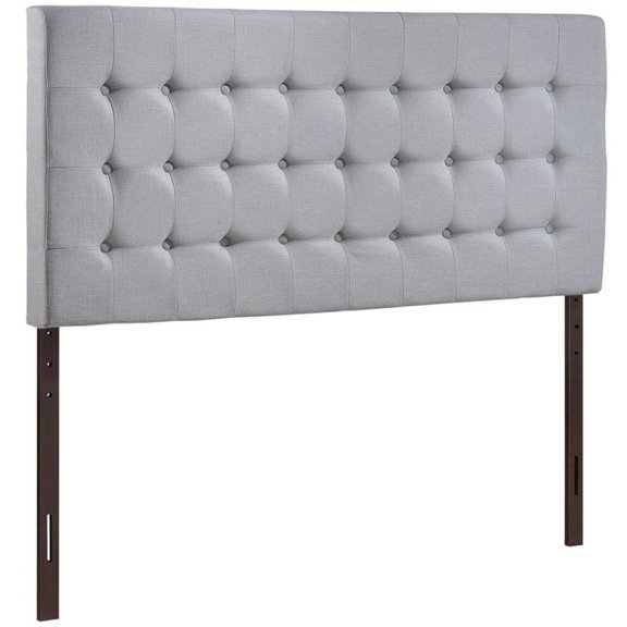 Hawthorne Collection Queen Tufted Panel Headboard in Sky Gray