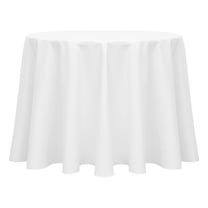 Ultimate Textile (2 Pack) Poly-cotton Twill 108-Inch Round Tablecloth - for Restaurant and Catering, Hotel or Home Dining use, White