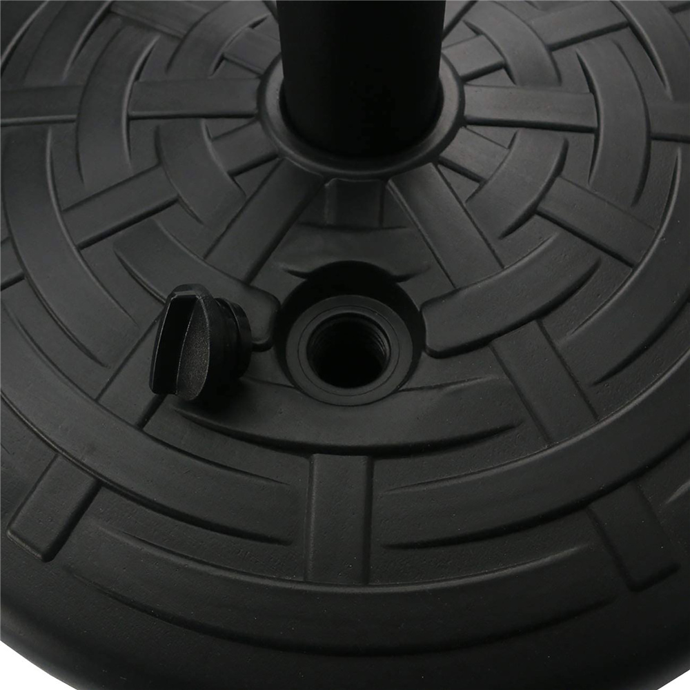 18" Round Umbrella Base Stand Market for Outdoor Patio Lawn Garden, Powder Coated, Heavy Duty, Black