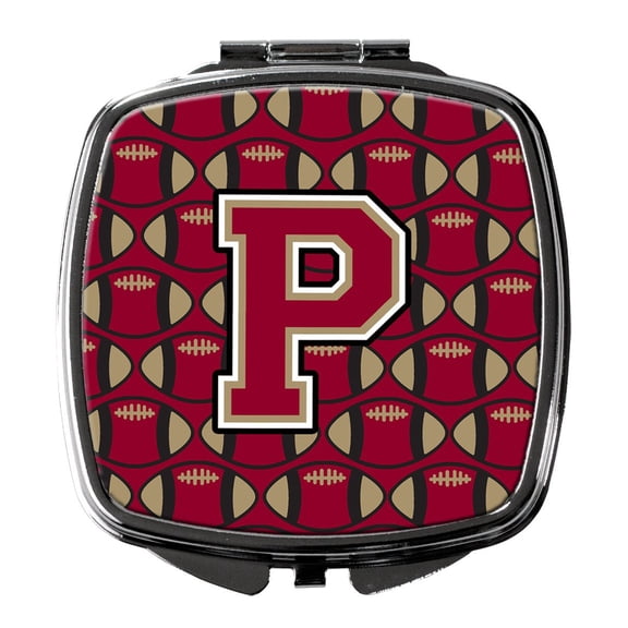 Letter P Football Garnet and Gold Compact Mirror
