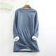thumbnail image 4 of Sudadera de lana gruesa a la moda con estampado navideño para mujer, ropa interior cálida de terciopelo con cuello redondo Pompotops gfhjh11093, 4 of 5