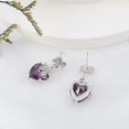 thumbnail image 4 of Purple Grape Beaded Earrings for Women Cute Zircon Grape Dangle Earrings Matching Silver Leaves 3D Creative Fruit Dangle Grape Earrings Girls Charm Be, 4 of 4