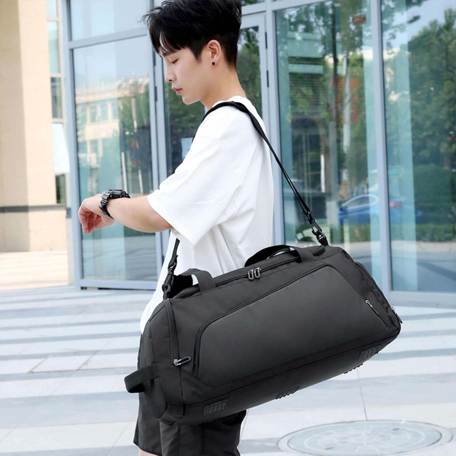Sac De Sport 45L Astis - Compartiment Chaussures Et Humide - Pour Voyage, Gym, Randonnée
