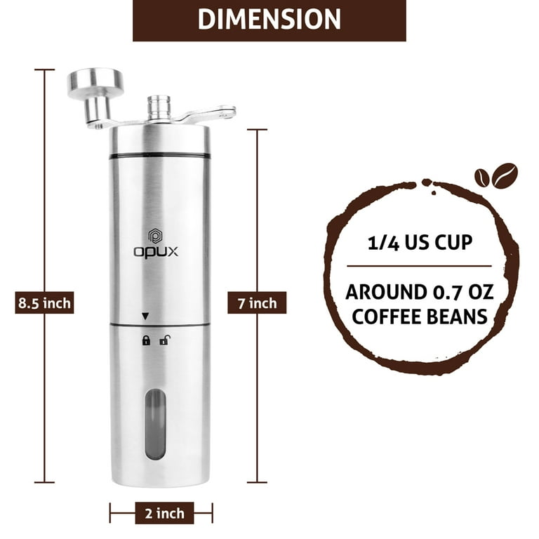 Coffee Mill Grinder Manual Coffee Grinder With Adjustable Gear Setting and  Ceramic Conical Burr, Hand Mill Grinder for Home Use and Travel 