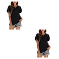thumbnail image 4 of Minnieouse Camiseta de mujer con volantes de Color sólido cuello estética linda blusa suelta fiesta noche Club verano Top niñas ropa Type8 NO8, 4 of 6