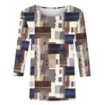 thumbnail image 5 of Craaazy Women's Vintage Floral Print 3/4 Length Sleeve Crewneck Spring T-shirts Gifts, 5 of 5
