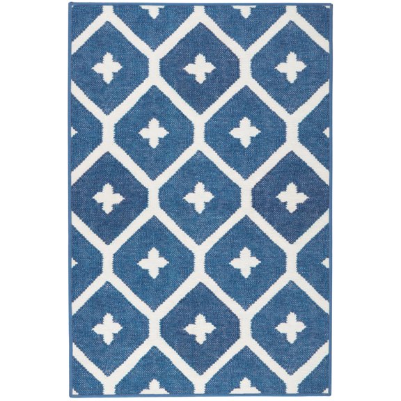 Dash & Albert Elizabeth Machine Washable Rug, 8' x 10', Navy