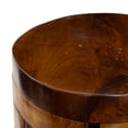 thumbnail image 6 of DecMode Brown Contemporary Round Stacked Brick Style Wood Accent Table, 14"W x 18"H, 6 of 15