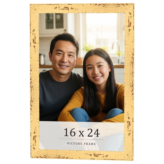 16x24 Frame Yellow Real Wood Picture Frame Width 1.25 inches | Interior Frame Depth 0.5 inches |