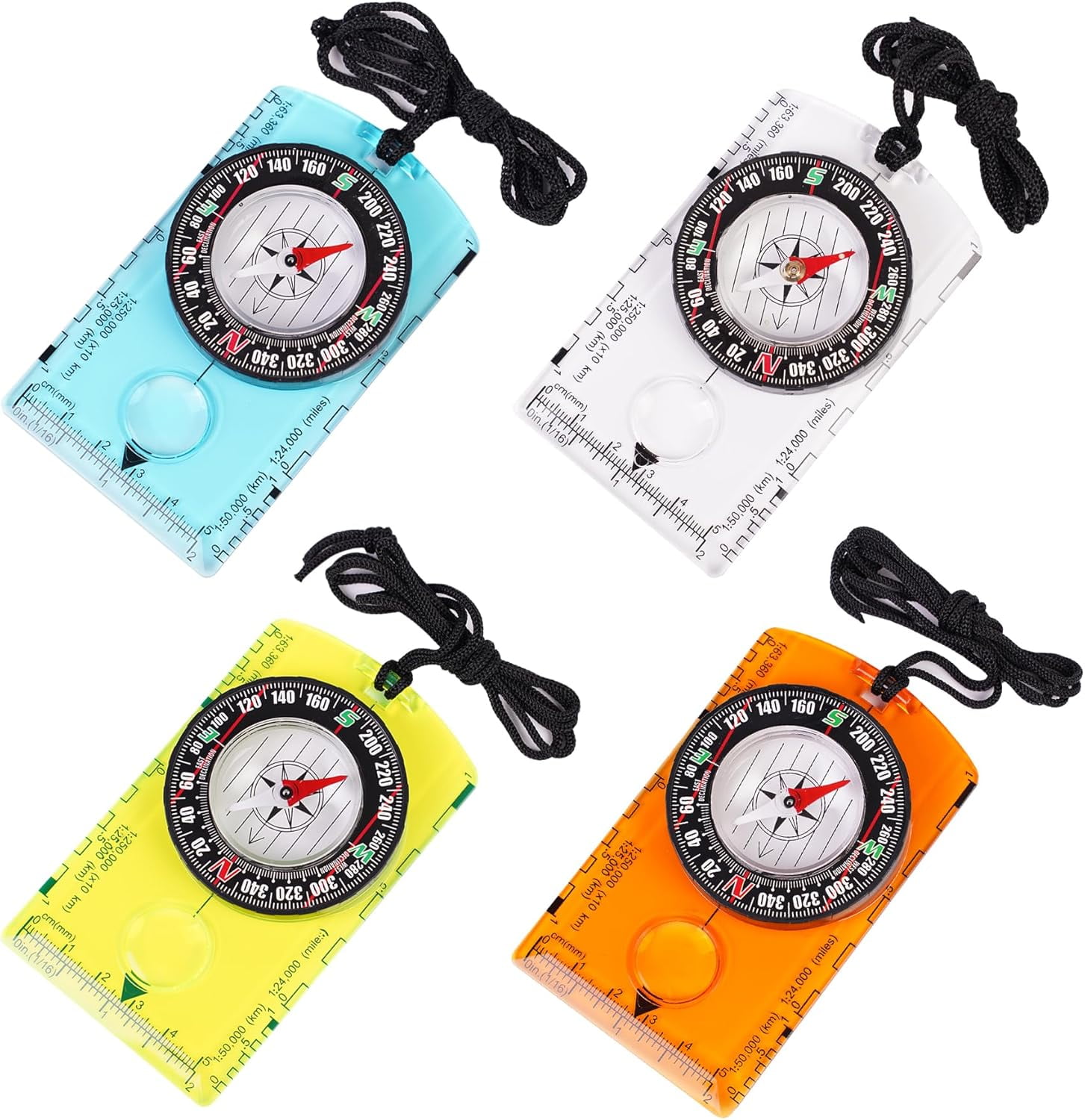 Outdoor Compass with Adjustable Declination, Magnifier, Ruler, Scale. Multifunctional Orienteering Waterproof Compass for Map Reading, Navigation, Hiking