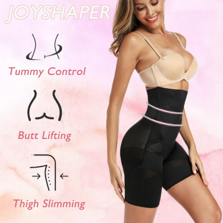 Joyshaper Waist Cross Compression Shapewear Shorts for Women Tummy Control  Body Shaper Thigh Slimmer Panties Fajas Colombianas(Black-L)