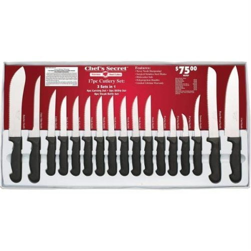 Chef's Secret 17Piece Cutlery Kitchen Knife Butcher Knives Set
