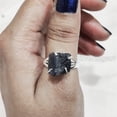 thumbnail image 4 of Blue Sapphire Ring, Rough Blue Sapphire Ring, September Birthstone, Boho Ring, 925 Sterling Silver, Womens Ring, Christmas, Thanksgiving, Handmade, Statement Jewelry, Rough Gemstone Jewelry, 4 of 5
