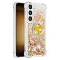 thumbnail image 2 of Funda para Samsung Galaxy S24 FE 5G con Brillo Líquido Flotante, Purpurina, Parachoques y Anillo Giratorio Soporte, 2 of 5
