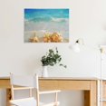 thumbnail image 5 of Chilfamy Seashells Starfish Beach Canvas Wall Art Print with Wooden Frame for Living Room & Bedroom Decor, Ready to Hang, Ideal Gift, Made in America 16x12x0.75in, 5 of 7