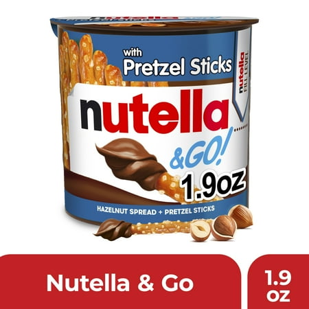 Nutella & Go! Hazelnut Spread with Pretzel Sticks, On-the-Go Snack Cups, Snack Pack, 1.9 oz