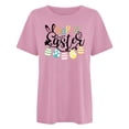 thumbnail image 4 of RKSTN Hauts pour Femmes 2024 Été Décontracté Ample Grande Taille Imprimé Graphique Lapin de Pâques Blouse Mode Col Rond Manches Courtes T-shirt, 4 of 4