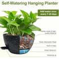 thumbnail image 6 of Self Watering Hanging Planters, 2 Pack 10'' Plastic Pots with Drainage Holes & Reservoir Tray (Speckled Black) | Indoor & Outdoor Use for Ferns, Ivy, Herbs, Succulents, 6 of 7