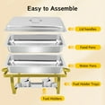 thumbnail image 5 of XYJBHB Chafing Dishes for Buffet, 9QT Chafing Dish Buffet Set, Stainless Steel Catering Warmer Server with 4 Full Size Pans for Home Party Wedding Buffets, Gold, 4 Pack, 5 of 6