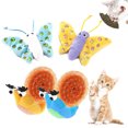 thumbnail image 1 of Ensemble de 4 Jouets Interactifs pour Chat avec Herbe à Chat, Jouet en Peluche avec Escargot Papillon, 1 of 10