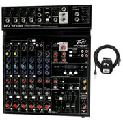 Peavey PV10BT Pro Audio Mixer,4 mic In,Bluetooth/USB,Compressor/Effects Bundle with Peavey PV 20' XLR Female to Male Low Z Mic Cable