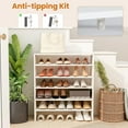 thumbnail image 4 of Stackable 6-Tier Shoe Rack, 31” Wide Freestanding Shoe Stand with Anti-Tipping Device, Space-Saving Shoe Storage for 18 Pairs, 3-in-1 Shoe Shelf Organizer for Closet Entryway Hallway (White), 4 of 9
