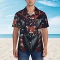 thumbnail image 4 of Lsque Modern USA Deer Head pattern Hawaiian Shirt for Men, Unisex Summer Beach Casual Short Sleeve Button Down Shirts-Large, 4 of 9