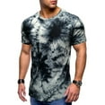 thumbnail image 1 of Men's Sports Shirts Men's Short-sleeved Round Neck Hanging Dyeing Lapel Slim T-shirt Bottom Shirt Fashion Sports Casual Shirt Tops Daily Top Blouse, 1 of 5
