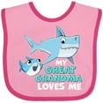 thumbnail image 3 of Inktastic My Great Grandma Loves Me with Cute Sharks Boys or Girls Baby Bib, 3 of 4