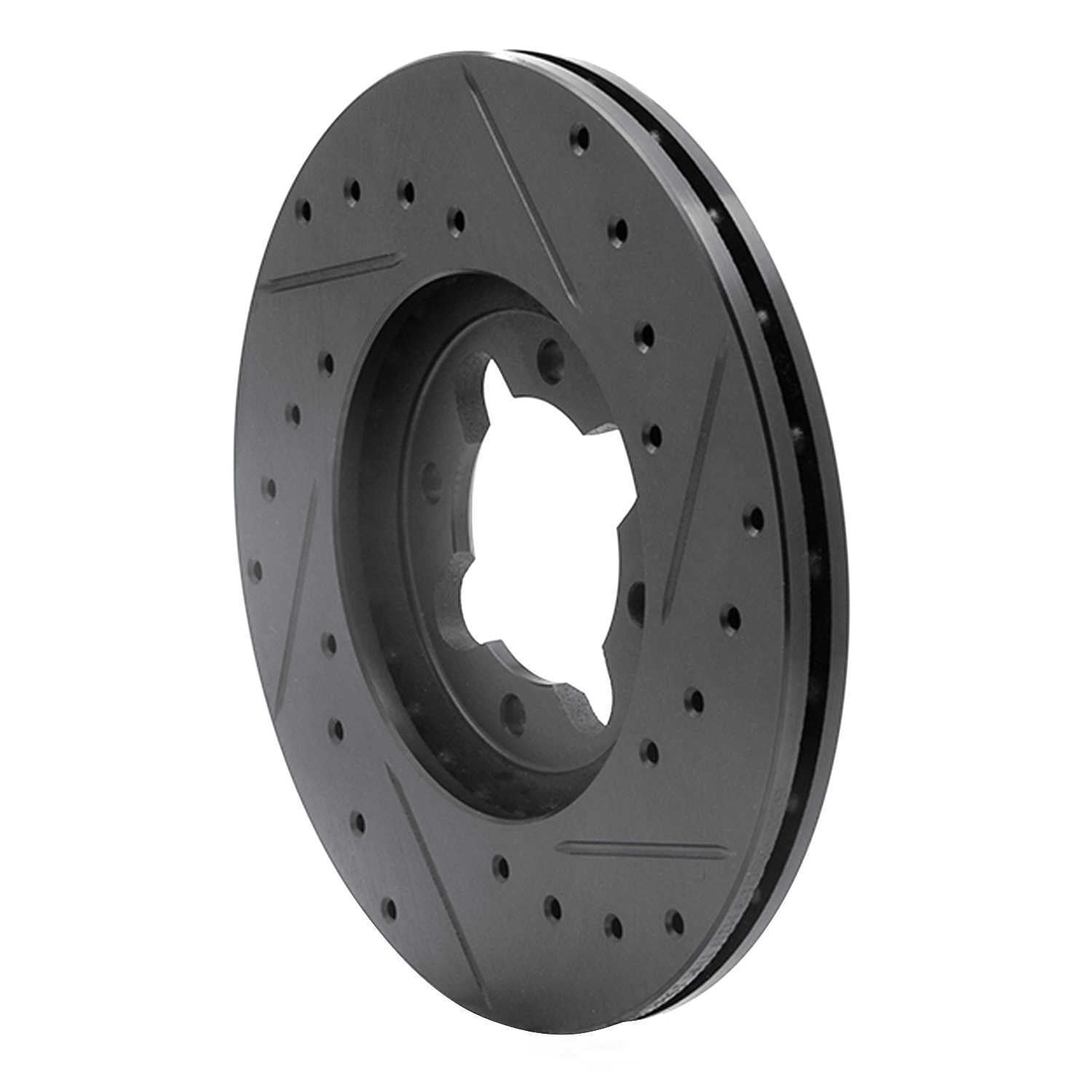 Dynamic Friction Company 633-76013L DFC Brake Rotor - Drilled And Slotted - Black