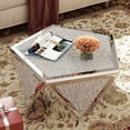 thumbnail image 6 of COSVALVE Luxury Mirrored Silver Coffee Table with Crushed Diamond Inlay, No assembly Needed, 6 of 6