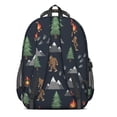thumbnail image 3 of Bigfoot and Campfire Black Pattern Backpack for School, Cute School Bag with Adjustable Shoulder Straps and Padded Back, 16.9"x12.6"x5.9", 3 of 5