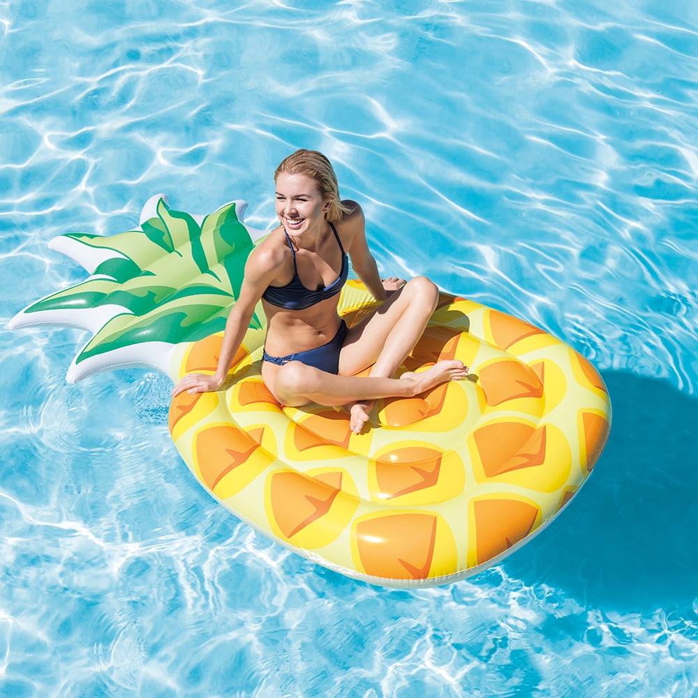 Inflatable Pineapple Pop Lounger Air Mat Jumbo Float Lilo Swimming Pool Mattress 