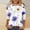 Blue, variant on Three Quarter Length Sleeve T Shirts for Women Floral Plant Print Top Blouse Tees Casual Crew Neck Pullover Tshirt Tops
