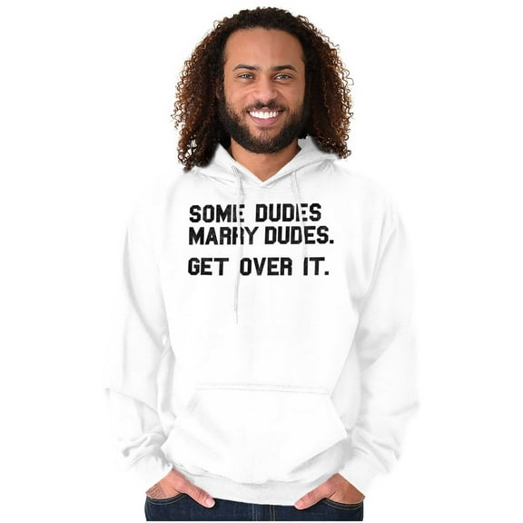 Some Dudes Get Married LGBTQ Pride Men's Big & Tall Graphic Hoodie Brisco Brands 3X