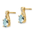 thumbnail image 2 of Auriga Fine jewelry 14K Yellow Gold Aquamarine Diamond Dangle Earrings for Women (L- 0.54 inch, W- 0.21 inch), 2 of 5