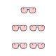 thumbnail image 1 of Qarigey Gafas ópticas Gafas con borde negro Estilo de marco grande facial unisex para protección de ojos Negro con borde rosa Negro con borde rosa. 5piezas Qarigey CBP225138, 1 of 5